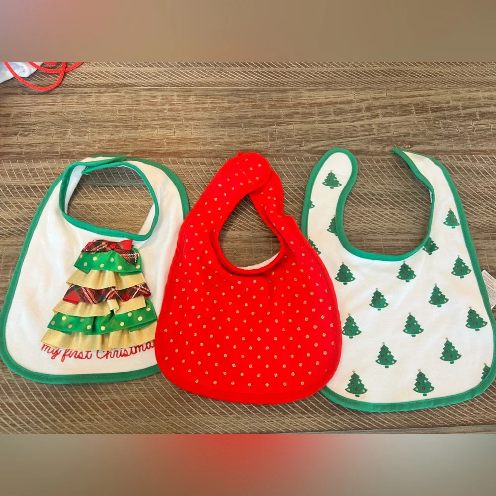 Set of 3 Christmas Bibs
